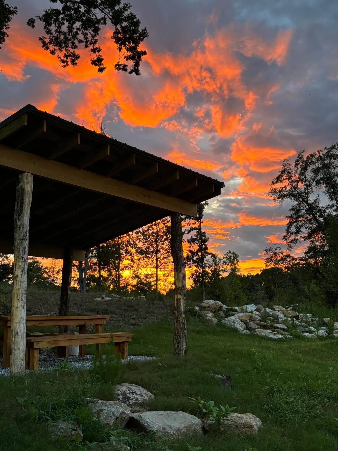 Sunset over the pavilion